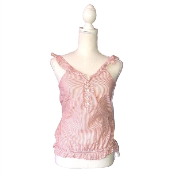 HOLLISTER CALIFORNIA Tank Top Blouse Women's Size Medium Pink Cotton Ruffled - Picture 10 of 10